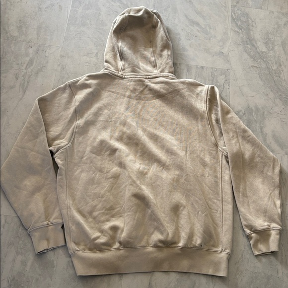 Nike  pullover hoodie  cream/white logo on chest  muff front pockets EUC - Picture 9 of 15